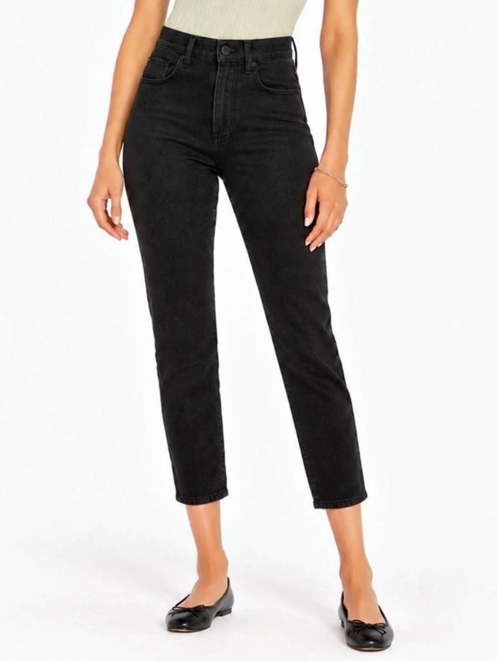 Free People We The Free Hot Take Slim Crop Black Jeans Size 26 NWT